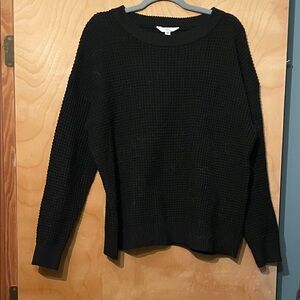 Time and Tru Black Textured Knit Sweater
